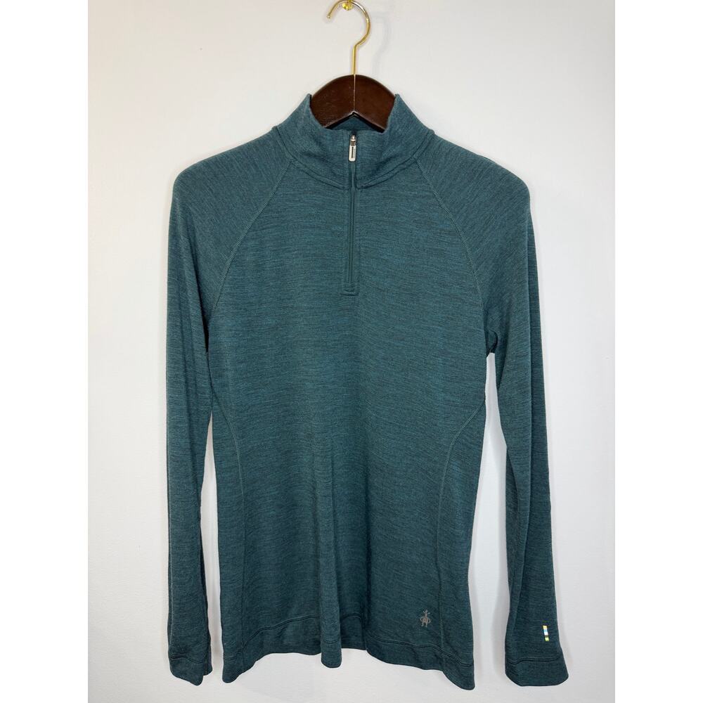 Smartwool Classic Thermal Merino Base Layer 1/4 Zip Twilight Blue Women's XL - Picture 3 of 11